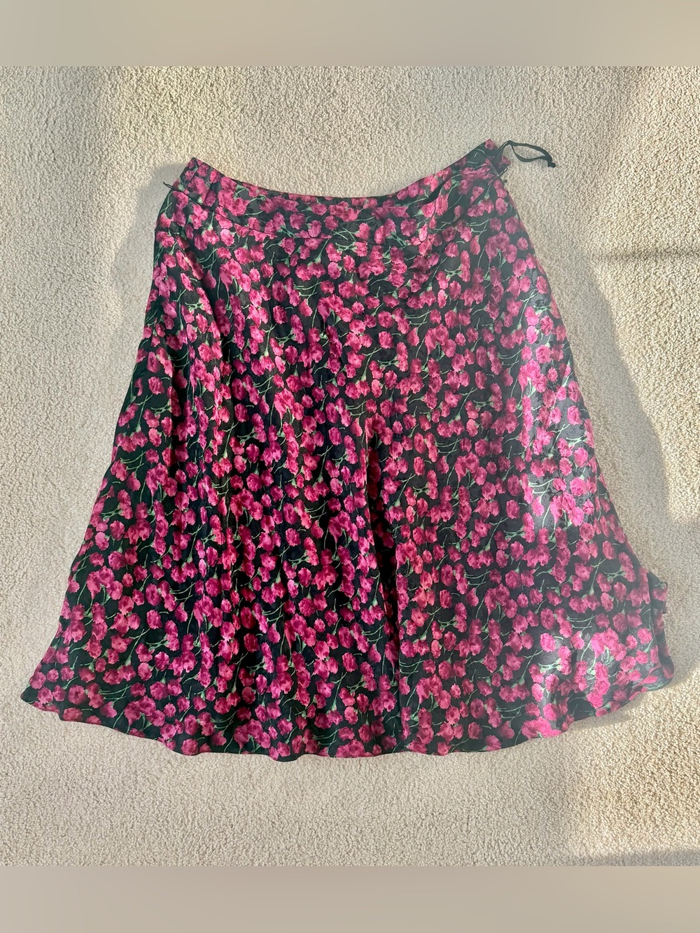 Jones New York Women’s Black & Fuchsia Floral Flowy Skirt Size 14